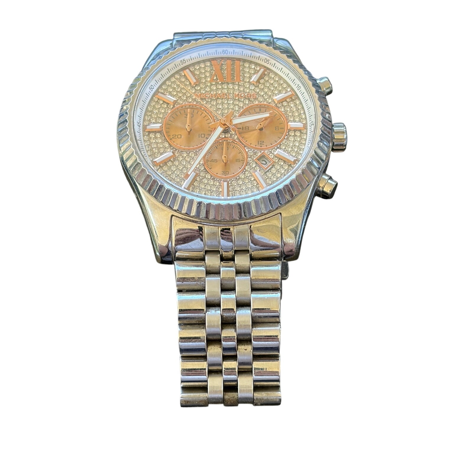 Michael Kors Lexington Mk8515 Crystal Pave Dial Unisex WristwatchPreowned Michael Kors Lexington Mk8515 Crystal Pave Dial Unisex WristwatchPreowned